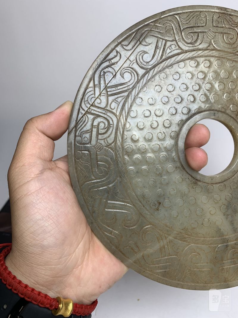 明 青玉兽面纹壁 - 图7